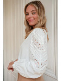 Blusa de manga larga blanca
