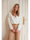 Blusa de manga larga blanca