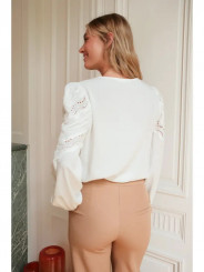 Blusa de manga larga blanca