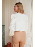 Blusa de manga larga blanca