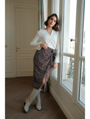Falda midi lazo