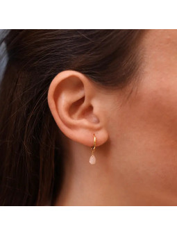 Pendientes cuarzo rosa