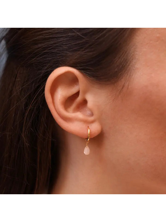 Pendientes cuarzo rosa