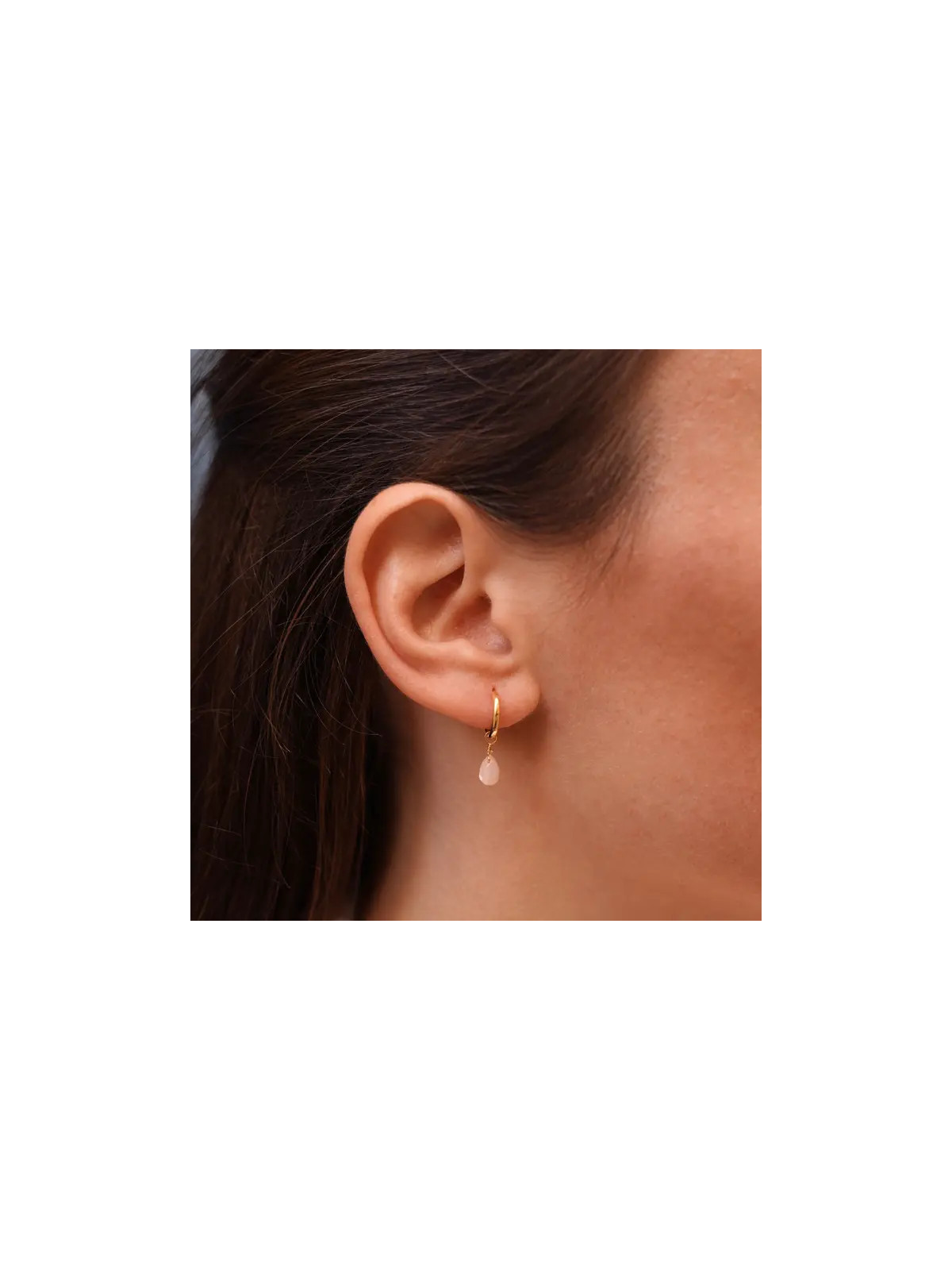 Pendientes cuarzo rosa