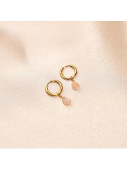 Pendientes cuarzo rosa