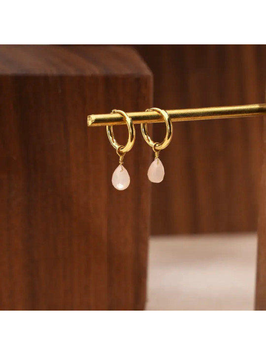 Pendientes cuarzo rosa