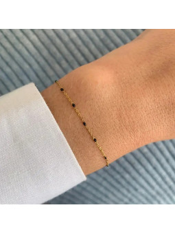 Pulsera con bolas negras