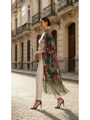 Kimono largo con flecos