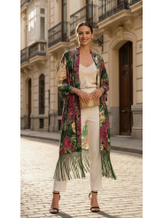 Kimono largo con flecos