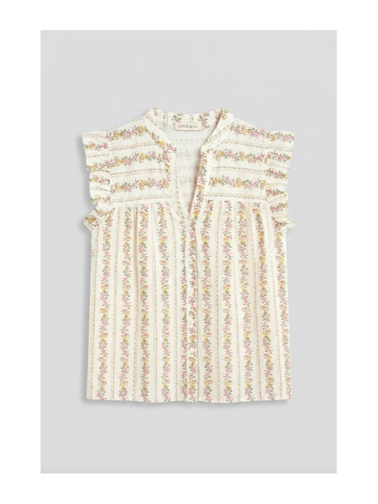 Blusa sin mangas con flores
