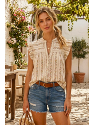 Blusa sin mangas con flores