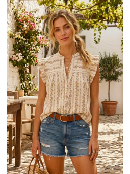 Blusa sin mangas con flores