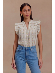 Blusa sin mangas con flores