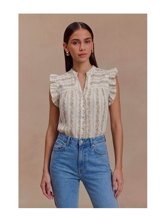 Blusa sin mangas con flores