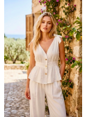 Top de tirantes con lazo en color crema