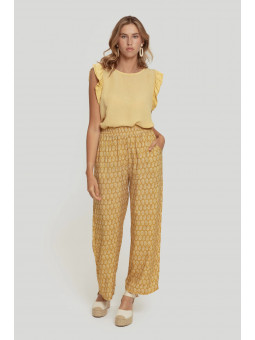 pantalon largo mostaza