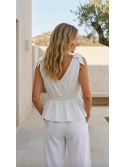 Top de tirantes con lazo en color crema