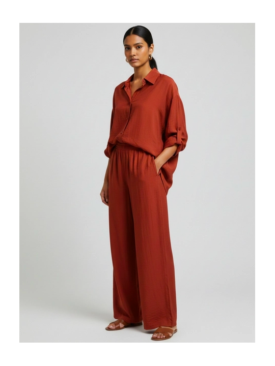 Conjunto fluido en color teja