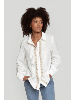 Camisa blanca tribal frontal