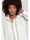 Camisa blanca tribal frontal