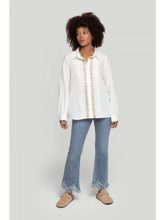 Camisa blanca tribal frontal